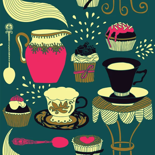 Tea time background. — Stock Vector