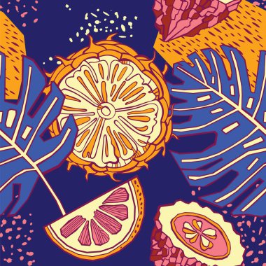 Orman bitkileriyle parlak tropikal arka plan