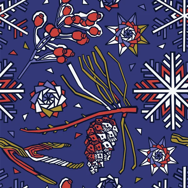 Inverno Accogliente Illustrazione Natale Sfondo Decorativo Vettore — Vettoriale Stock