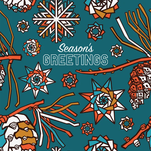 Zimní Útulná Ilustrace Vánoční Dekorativní Pozadí Vektor — Stockový vektor