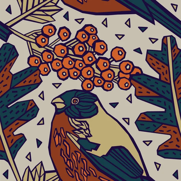 Рождественский декоративный фон с птицей . — стоковый вектор