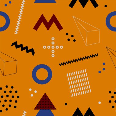 Dağılmış Geometrik Şekiller. Soyut Arkaplan Tasarımı. Vektör.