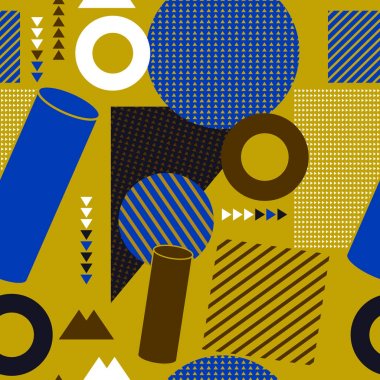 Sarı retro arka plan, geometrik desen tasarım.