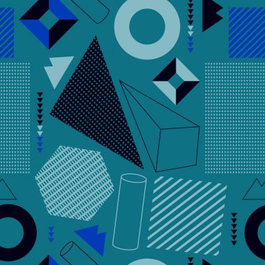 Dağılmış Geometrik Şekiller. Soyut Arkaplan Tasarımı. Vektör.