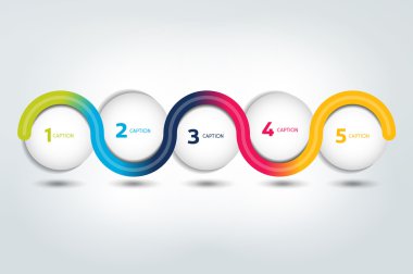 Infographic vektör seçeneği afiş 4 adımlar ile. Renkli küreler, toplar, kabarcıklar. Infographic şablonu.