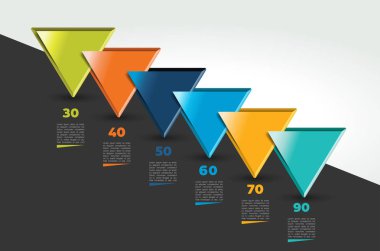 Infographic zaman çizelgesi afişi. Adım adım rapor şablonu. Vektör.