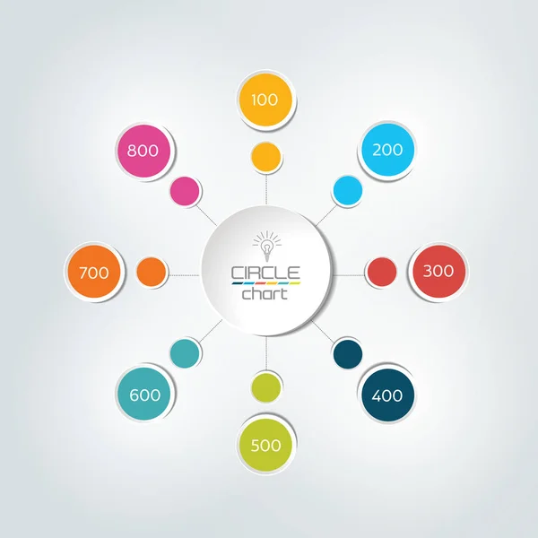 8 Stufen verbundener Kreis, runde Infografik. Vektorillustration. — Stockvektor