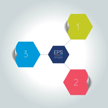 Bağlı Infographic ağ. 3 adım tasarım. Vektör çizim.