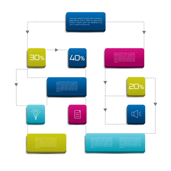 Esquema de diagramas de flujo. Elementos de infografía. Diseño vectorial. — Archivo Imágenes Vectoriales