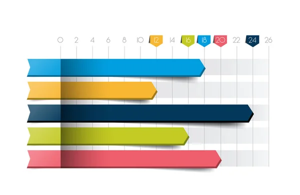 Vlakke grafiek, grafiek. Blauwe kleur. Infographics zakelijke elementen. — Stockvector