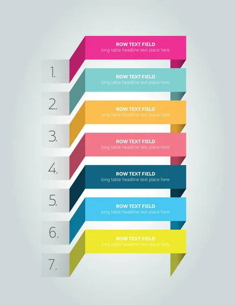 Tabell, spelschema formgivningsmall med 7 rad. — Stock vektor