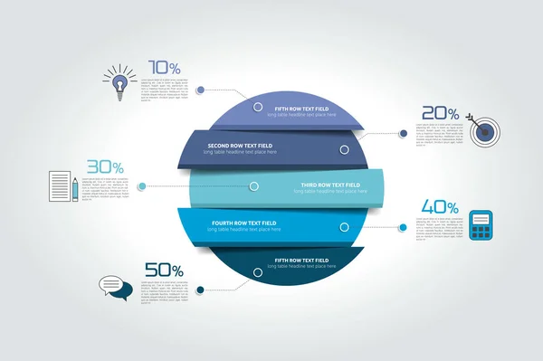 Cirkel, ronde infographic, sjabloon, grafiek, schema, diagram, tabel, schema, onderdeel. Vector. — Stockvector