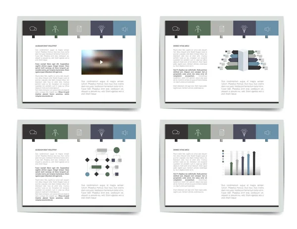 4 演示文稿的业务模板。为宣传单张、 海报、 幻灯片、 杂志、 书、 宣传册、 网站，信息图表打印. — 图库矢量图片
