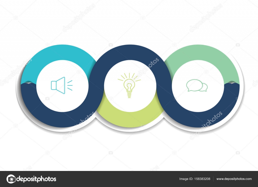 Circle first, second and third diagram, scheme, chart. 3 template for ...
