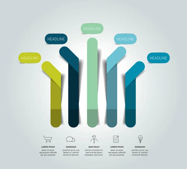 Pfeil-Infografik Schema, Flussdiagramm, Vorlage, Diagramm. Vektor. — Stockvektor