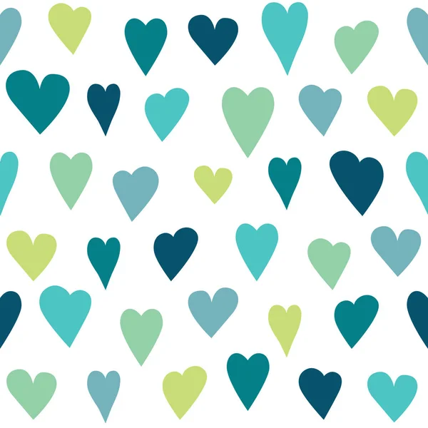 Stylized heart seamless pattern. White isolated vector background, wall paper. — Stock Vector