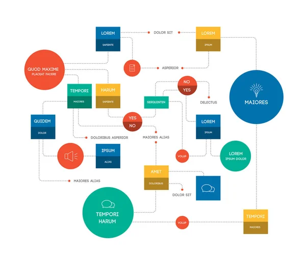 Fluxograma grande. Modelo, esquema, diagrama, infográfico . —  Vetores de Stock