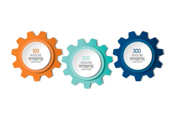 Three elements chart, scheme, diagram. 3 Infographic template. — Stock Vector