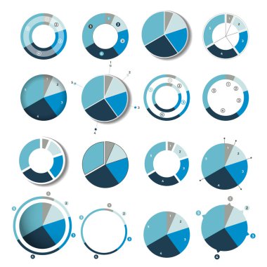 Yuvarlak, daire grafiği, grafik büyük kümesi. Sadece renk düzenlenebilir. Infographics öğeleri.