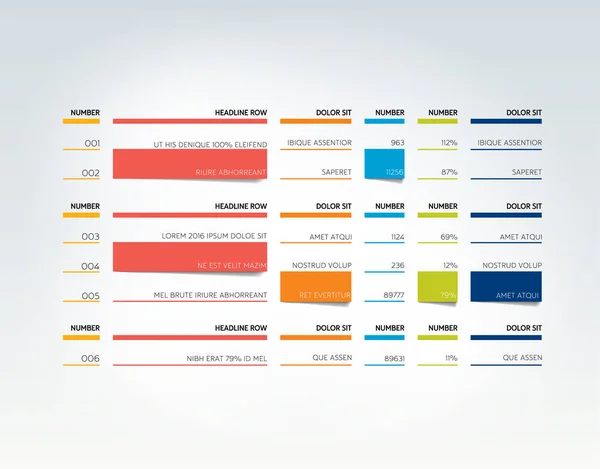 Tabla, horario, ficha, planificador, plantilla de diseño infográfico. Vector . — Vector de stock