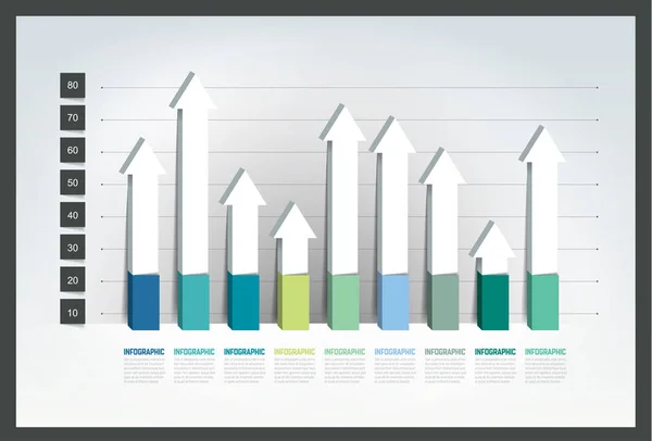 Wykres, wykres, styl 3D. Element infograficzny. — Wektor stockowy