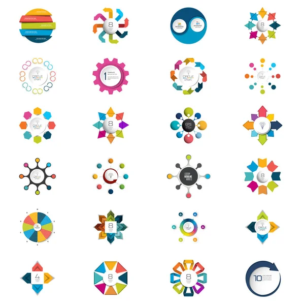 Mega set of  circle, round  infographic templates, diagrams, graph, presentations, chart. Business concept. — Stock Vector