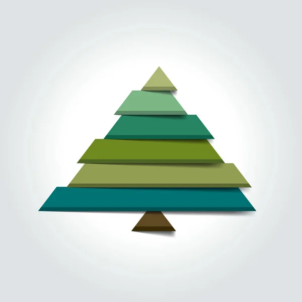 Biglietto dell'albero di Natale. Astratto pino verde stilizzato . — Vettoriale Stock