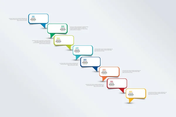 Infografika Osi Czasu Raportu Szablon Wykres Schemat Pusty Tekst Pola — Wektor stockowy