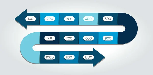 Pilen Orm Infographic Mall Diagram Diagram Tidslinje Vektor Design — Stock vektor