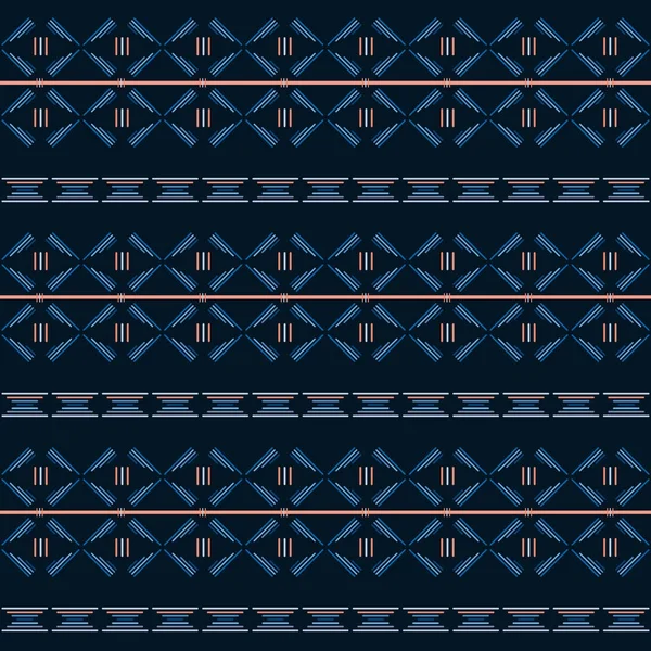 Patrón Azul Tribal Sin Costuras — Vector de stock