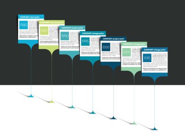 Kilometre taşı, zaman çizelgesi, adım adım şablon, Infographic. Vektör.