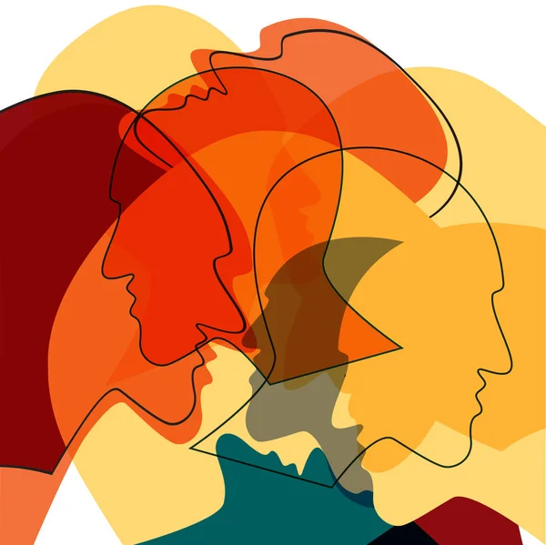 红头人的概念 象征着人们之间的交流 — 图库矢量图片