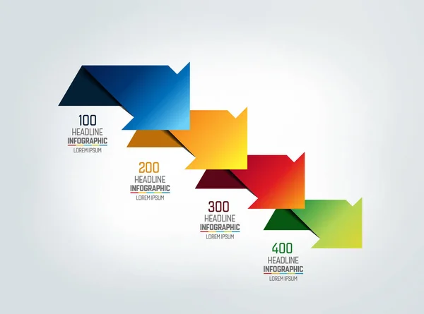 Pfeile Schema Diagramm Vorlage Infografik — Stockvektor