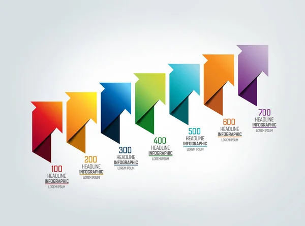 Schemat Strzałek Osi Czasu Infografika — Wektor stockowy