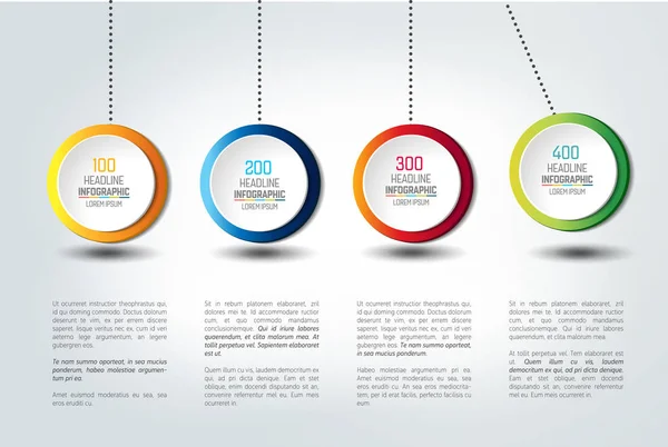 Banner Opción Vector Infográfico Con Péndulo Esferas Color Bolas Burbujas — Archivo Imágenes Vectoriales