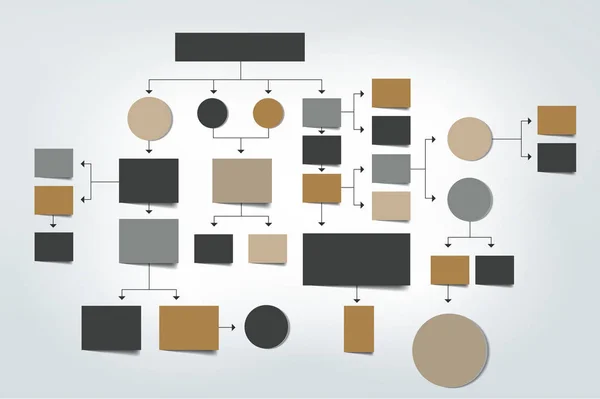 Fowchart Schema Ombre Colorate — Vettoriale Stock