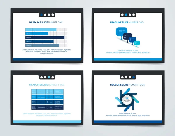 Deslice Plantillas Negocios Infografías Para Folleto Póster Diapositiva Revista Libro — Vector de stock