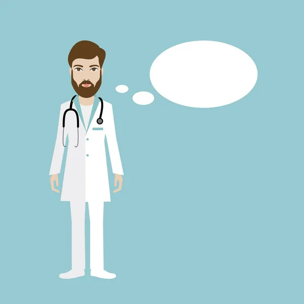 Medicine Doctor Speaking Flat Illustration — Stock Vector