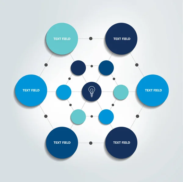 Flödesdiagram Färgcirkeldiagram — Stock vektor