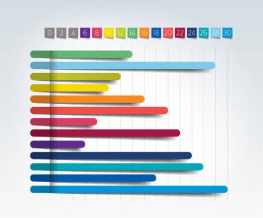 Çizelge, grafik, şema. Sadece renkler düzenlenebilir. Bilgi işleme elementi. Vektör.