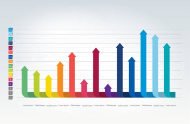 Çizelge, grafik, şema. Sadece renkler düzenlenebilir. Bilgi işleme elementi. Vektör.