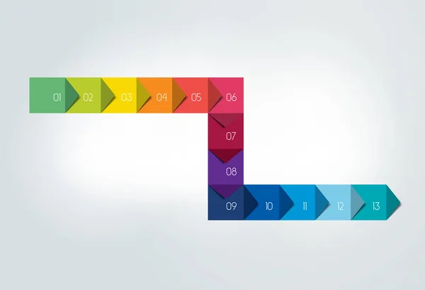 Pfeil Infografik Diagramm Schema Flussdiagramm — Stockvektor