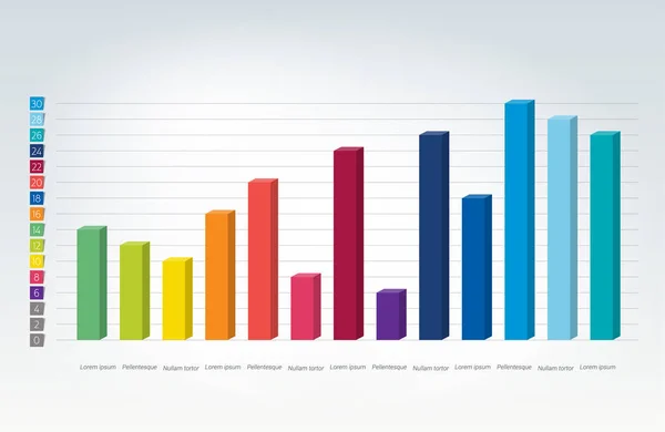 Çizelge Grafik Şema Sadece Renkler Düzenlenebilir Bilgi Işleme Elementi Vektör — Stok Vektör