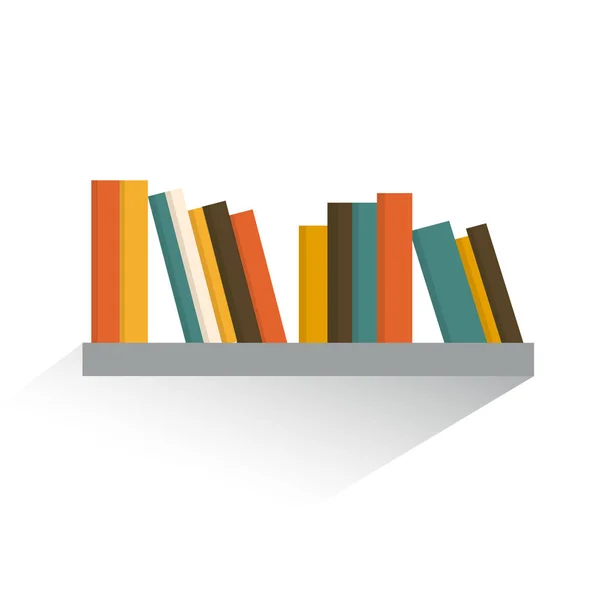 Book Shelf Flat Design Vector — Stock Vector