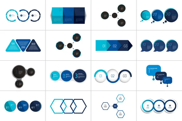 Mega Conjunto Pasos Plantillas Infografía Diagramas Gráfico Presentaciones Gráfico Concepto — Archivo Imágenes Vectoriales