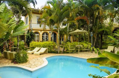 Rahat, büyüleyici otel turistik şehir Tiradentes, Minas Gerais, Brezilya.