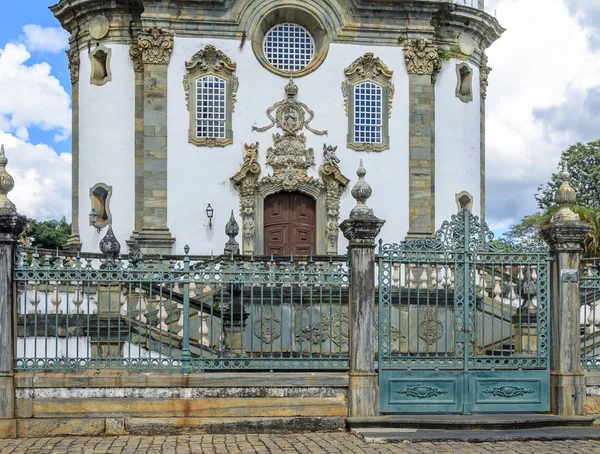 Közelkép Főbejárat Sao Francisco Assis Templom Sao Joao Del Rei — Stock Fotó