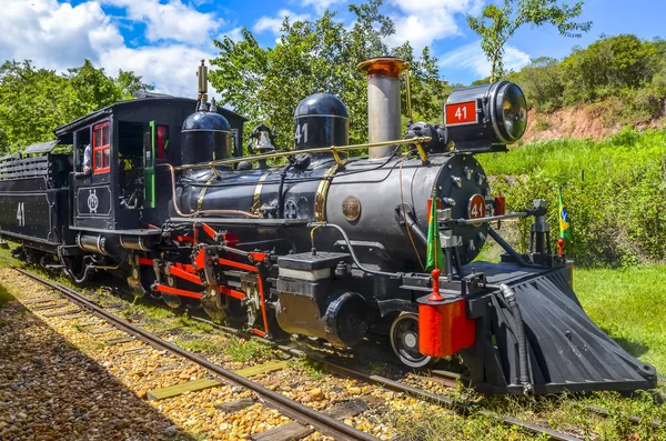 Tiradentes Brazylia Marca 2017 Pociąg Retro Stary Może Palić Tiradentes — Zdjęcie stockowe