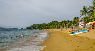 Brezilya, Ilha Bela-20 Aralık 2017; Turist Praia Grande, Sp, Brezilya.