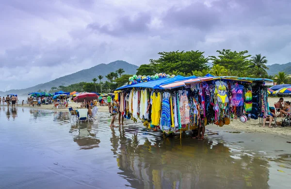 Brazil Juquei December 20Th 2017 Seller Rainy Day Beach Juquei — Stock Photo, Image